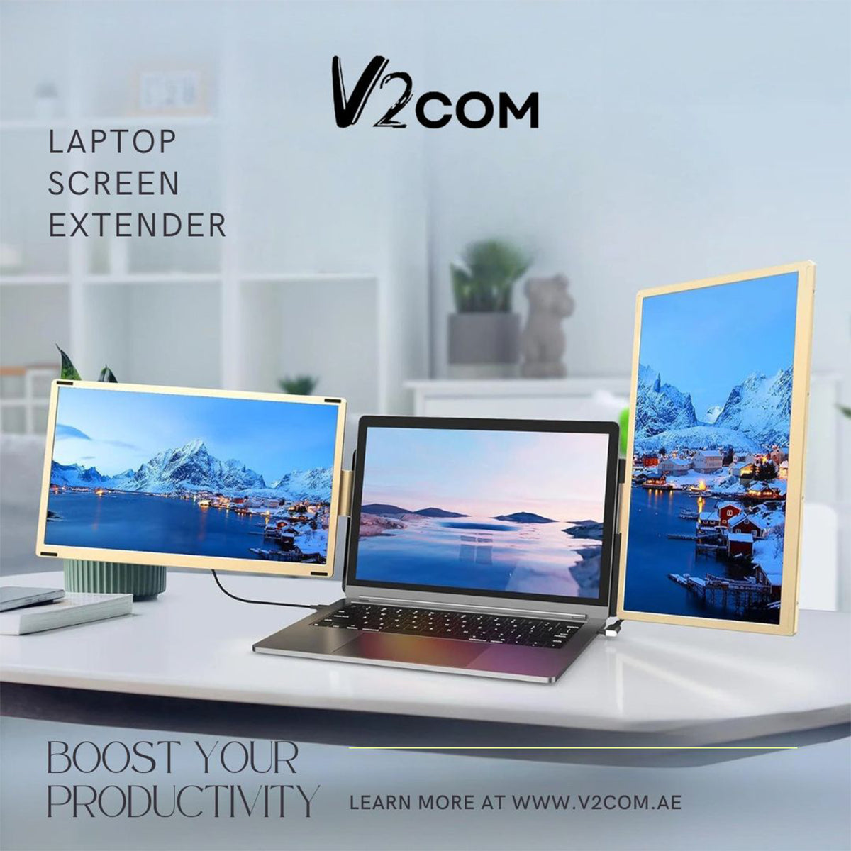 V2Com S6 15.6″ Triple Laptop Screen Extender